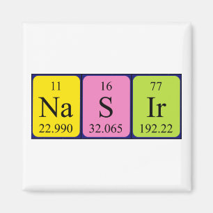 Magnet de nom de table périodique Nasir