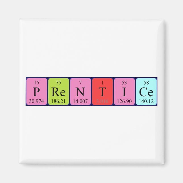 Magnet de nom de table périodique Prentice (Devant)