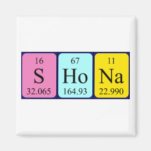 Magnet de nom de table périodique Shona