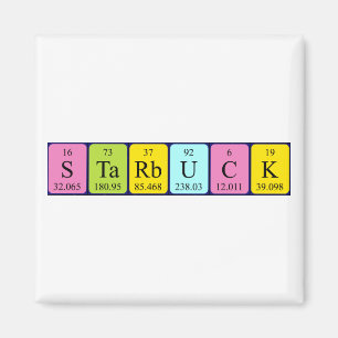 Magnet de nom de table périodique Starbuck