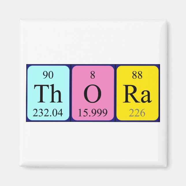Magnet de nom de table périodique Thora (Devant)