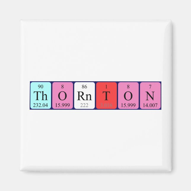 Magnet de nom de table périodique Thornton (Devant)