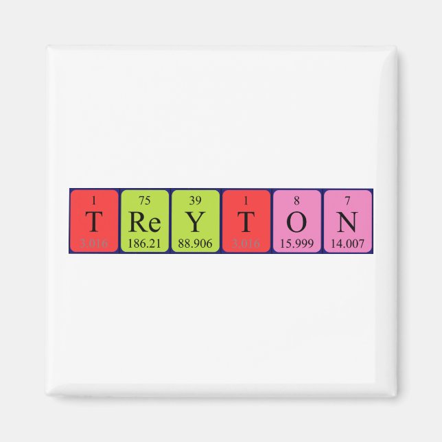 Magnet de nom de table périodique Treyton (Devant)