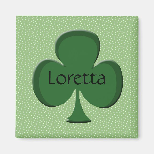Magnet de nom du Shamrock Loretta (Devant)