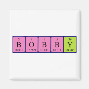 Magnet de noms de table périodique Bobby