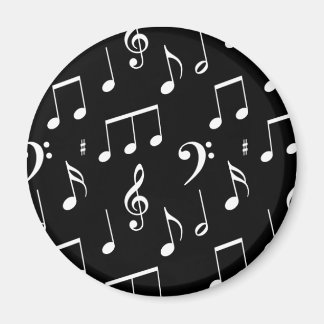 Magnet de notes de musique noir et blanc