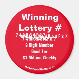 Magnet de numéro de loterie gagnant