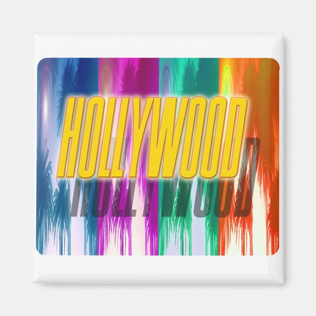 Magnet de palmiers colorés "Hollywood" (Devant)