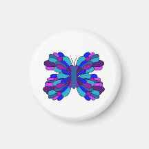 Magnet de papillon bleu funky