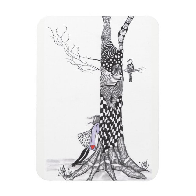 Magnet de petite fille mignon 3" x 4" (Vertical)