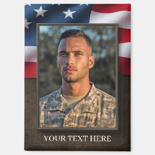 Magnet de photo militaire patriotique