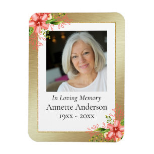 Magnet de photos en or et en fleurs