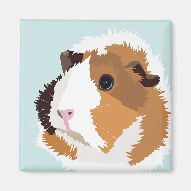 Magnet de porc de Guinée rétro 'Elsie' (Devant)