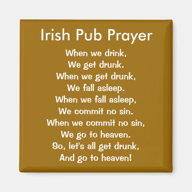 Magnet de prières de pub irlandais (Devant)