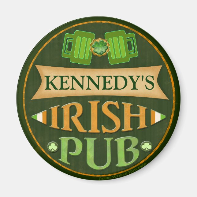 Magnet de pub irlandais personnalisé St. Patrick's (Devant)