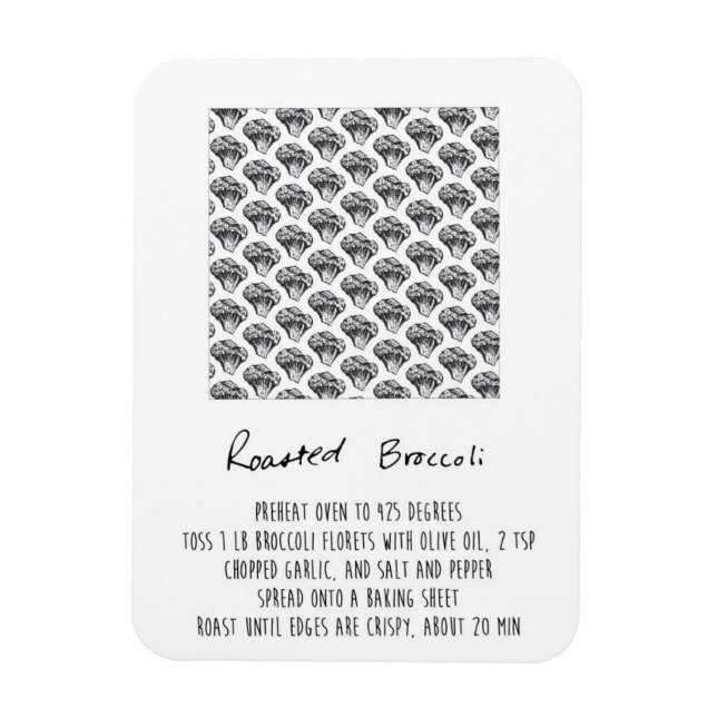 Magnet de recette de brocoli rôti (Vertical)