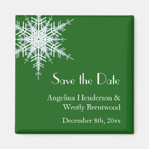 Magnet de sauvegarde de date de mariage hivernal