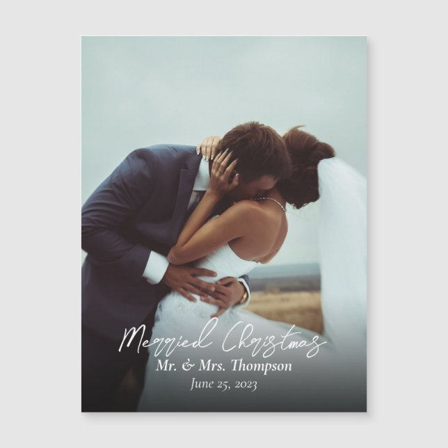 Magnet de script photo de Noël marié (Devant)