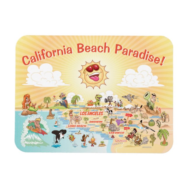 Magnet de souvenirs de Californie du Sud (Horizontal)