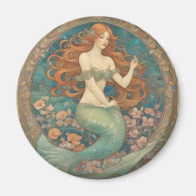 Magnet de style Mermaid Mucha (Devant)