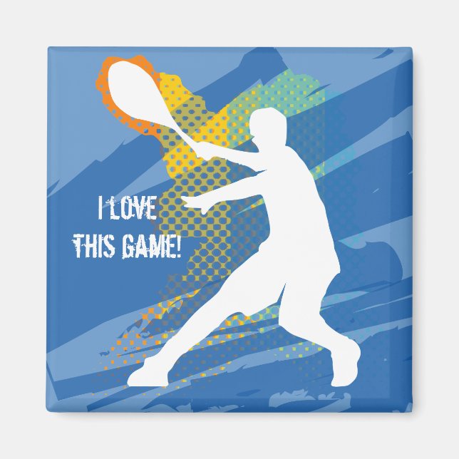Magnet de tennis intelligent : J'adore ce jeu (Devant)