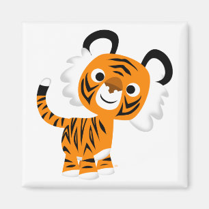 Magnet de tigre de dessin curieux