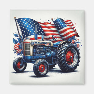 Magnet de tracteur patriotique