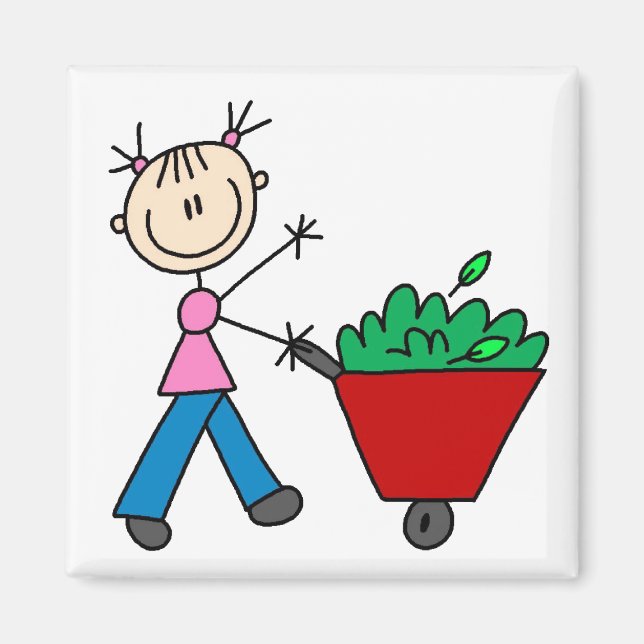 Magnet de travail de jardin pour fille (Devant)