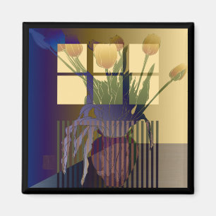 Magnet de tulipes jaunes