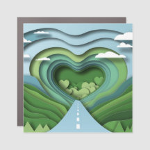 Magnet de voiture Carré de Heart Road