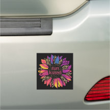 Magnet de voiture de tournesol baisé Boho Sun