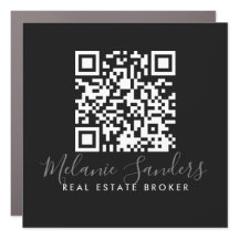 Magnet de voiture IMMOBILIER NOIR avec CODE QR