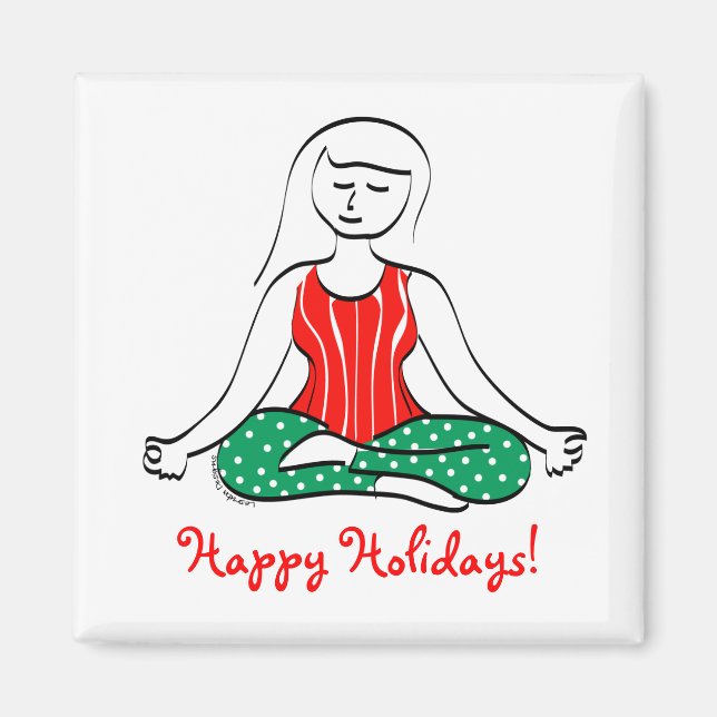 Magnet de yoga de Noël (Devant)