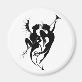 Magnet der Silhouette Angel und Teufel