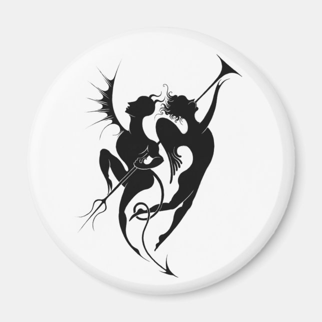 Magnet der Silhouette Angel und Teufel (Vorne)