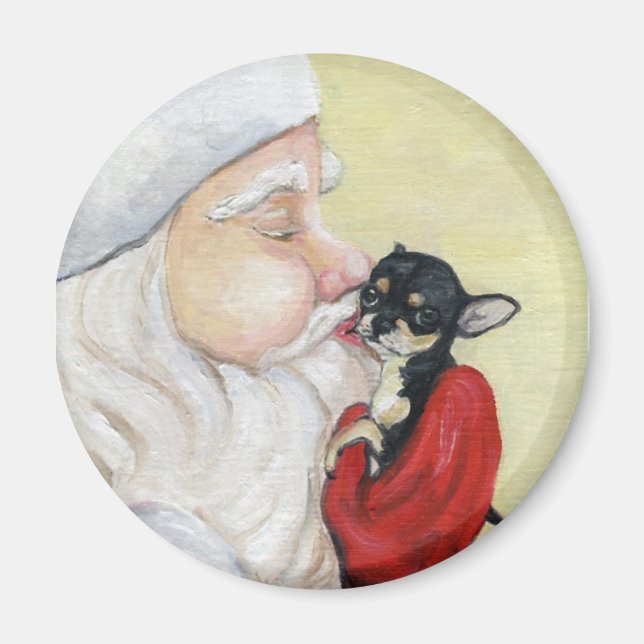 Magnet "Der Weihnachtskuss für Chihuahua" (Vorne)