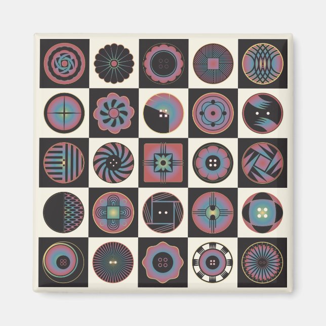 Magnet des boutons Art déco (Devant)