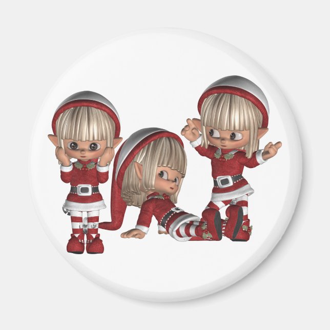 Magnet des elfes de Noël (Devant)