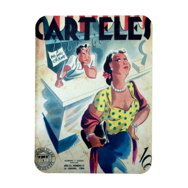 Magnet des Kühlschranks Kuba Vintage hat Heute (Vertikal)