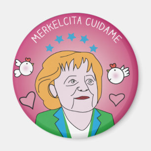 Magnet des Kühlschranks Merkelcita Plis auf~passen