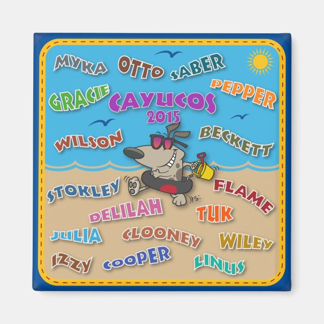 Magnet des noms de plage 2015 (Devant)