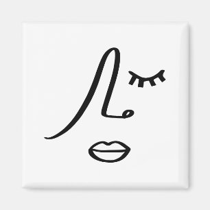 Magnet Design d'Art Moderne de Visage Abstrait Min