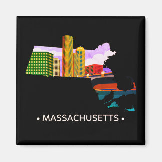 Magnet d'état du Massachusetts vintage