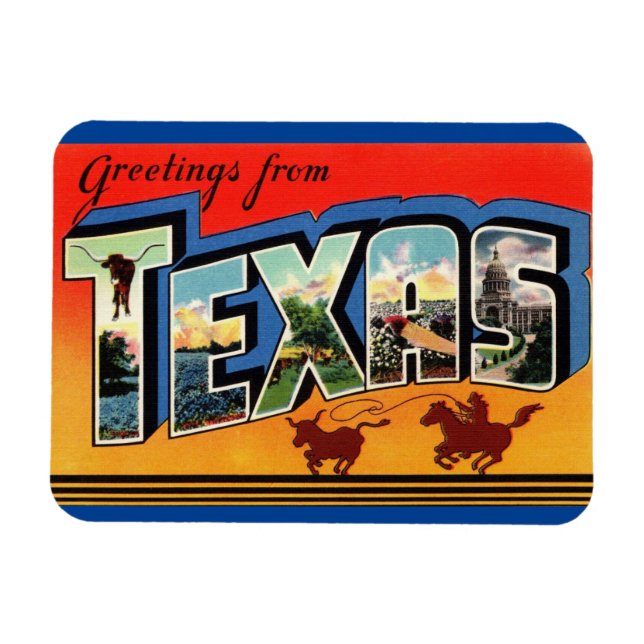 Magnet d'état du Texas (Horizontal)