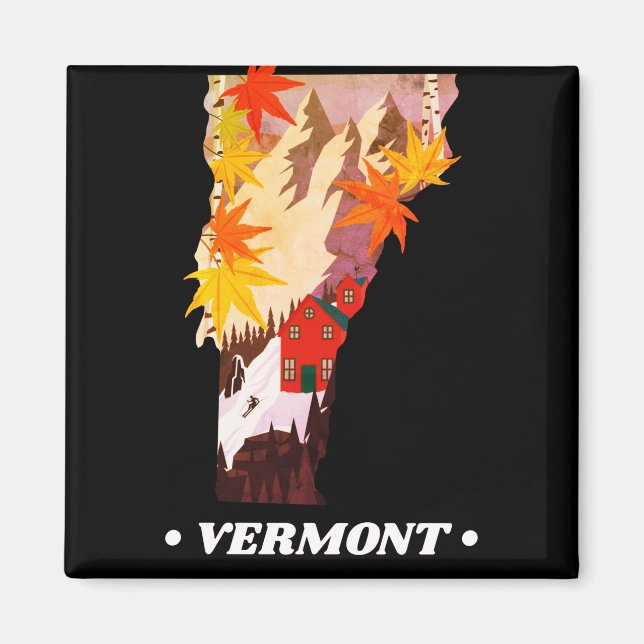 Magnet d'état vintage du Vermont (Devant)