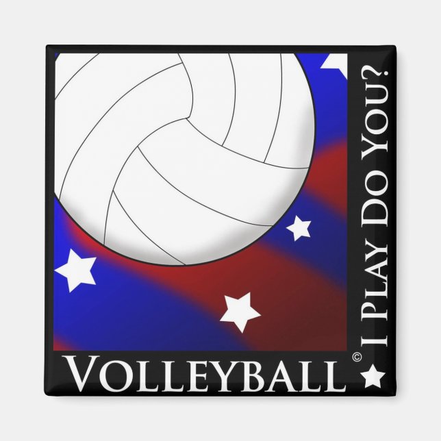 Magnet d'étoiles et de bandes de volley-ball (Devant)