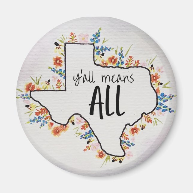 Magnet d'inclusion des Fleurs sauvages du Texas (Devant)