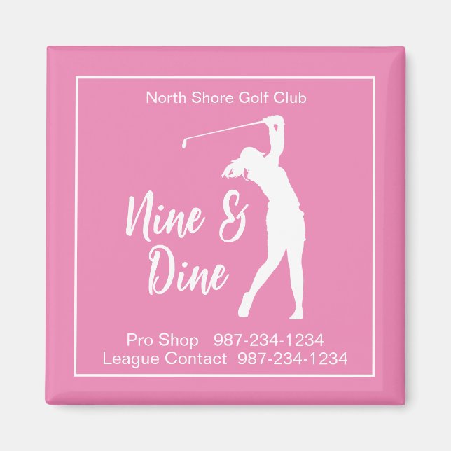 Magnet d'information de la Ligue de golf des femme (Devant)
