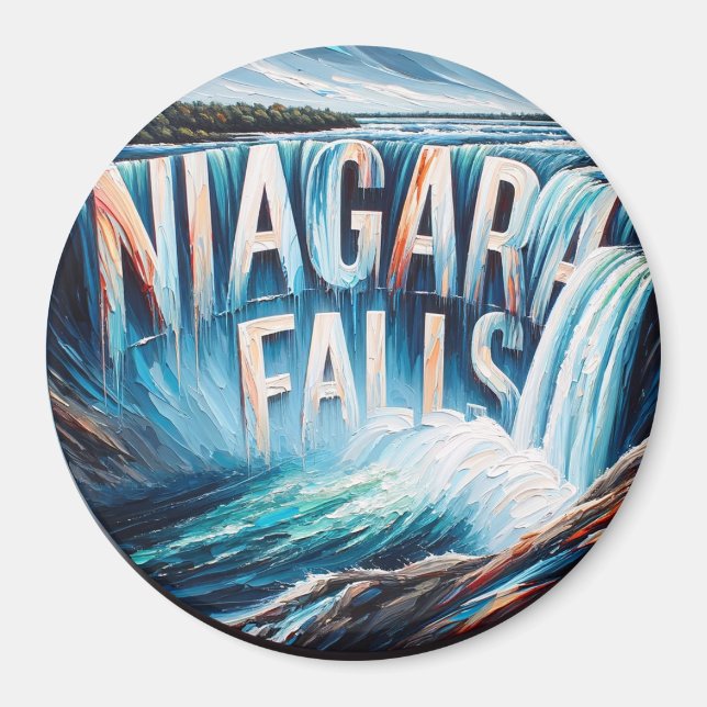 Magnet d'oeuvres acryliques de Niagara Falls (Devant)