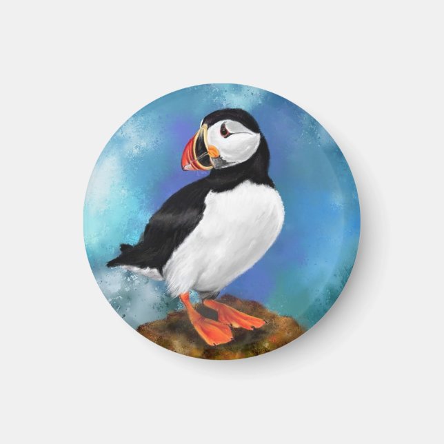 Magnet d'oiseaux de Puffin Atlantique (Devant)